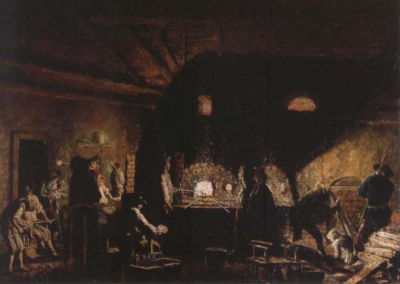 Pehr Hillestrom Interior fran Kungsholms glasbruk i Stockholm China oil painting art